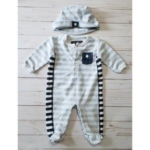 Wendy Bellissimo Striped Footie with Hat Boys 3 months